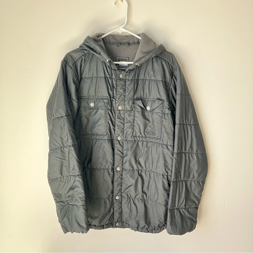 The North Face windbreaker light quilted jacket Mens Medium Black Hooded